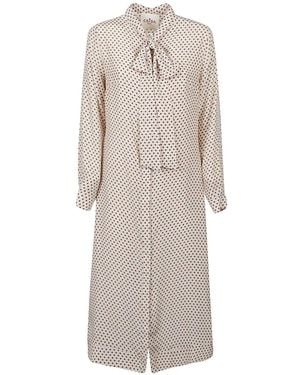 CRI.DA Alba Polka-Dot Silk Midi Dress - White