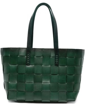 Dragon Diffusion Woven Leather Tote Bag - Green