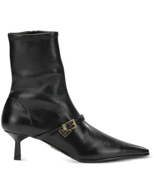 Prada Stiefeletten Aus Stretch-Nappaleder - Schwarz