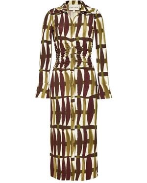 Cara Cara Abstract-Print Midi Dress - White