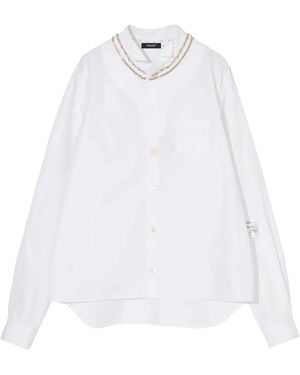 Undercover Chemise À Effet Superposé Et Détail De Chaîne - Blanc