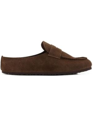 Forsa Eddie Suede Slip-On Mules - Brown