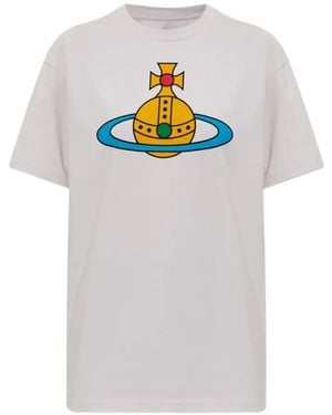 Vivienne Westwood T-Shurt À Logo Poitrine Imprimé - Gray