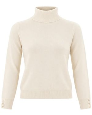 iBlues Button-Cuff Roll-Neck Sweater - White