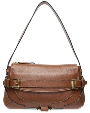 Mulberry Lennox Buckle-Detail Leather Shoulder Bag - Brown