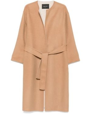 Fabiana Filippi Wool Belted Coat - Natural