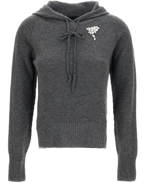 Simone Rocha Hoodie À Ornements En Cachemire - Grey