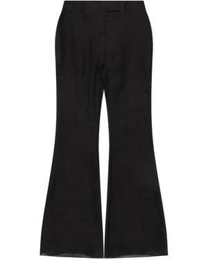 MATIERES FECALES Sheer Flared Trousers - Black