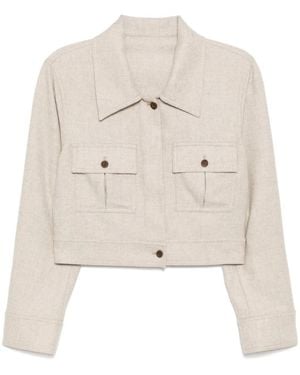 N.Peal Cashmere Cashmere Cropped Jacket - Natural