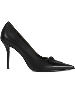 POTAMY 100Mm Pointed Lace-Up Detail Pumps - Black