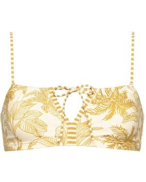 Eres Rêve Floral-Print Bikini Top - Metallic