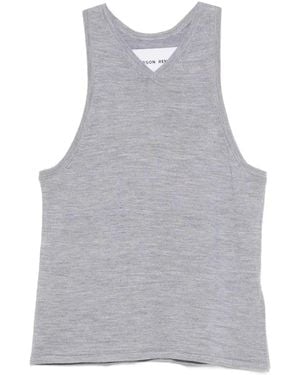 EMERSON RENALDI Sleeveless V-Neck T-Shirt - Grey