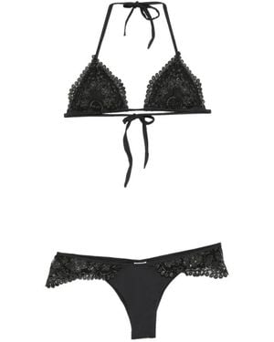 Pin-Up Stars Bikini Bordé De Dentelle - Blanc