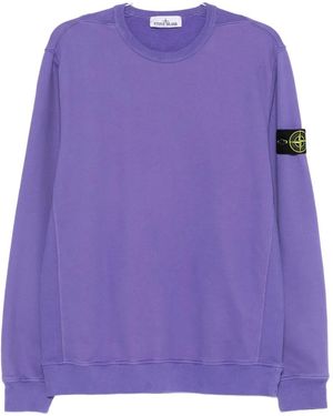 Stone Island Logo-Patch Crew-Neck Sweatshirt - Purple
