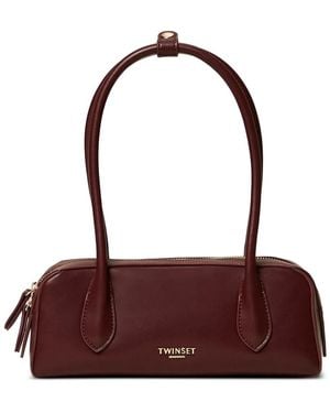Twinset Top-Handle Zip-Fastening Satchel - Purple