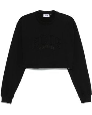 Gcds Logo Cropped Sweatshirt - Black