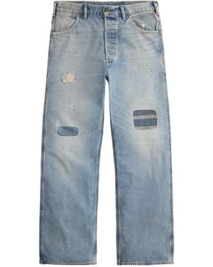 RRL Patchwork Cotton Jeans - Blue