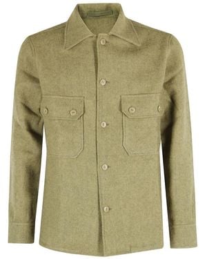 Fortela Front-Pockets Wool Shirt Jacket - Green