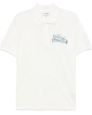 Lacoste Classic Printed Polo Shirt - White