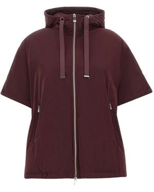 Elena Miro Short-Sleeve Hooded Jacket - Purple