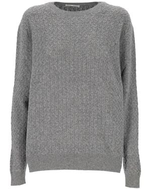 Oliver Lattughi Cable-Knit Cashmere Jumper - Grey