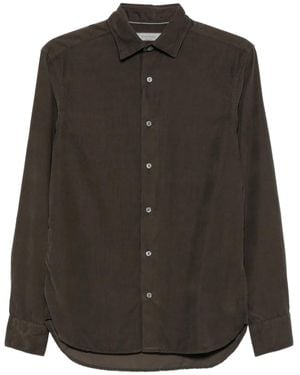 Canali Hemd Aus Cord - Schwarz