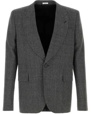 McQueen Checked Blazer - Black
