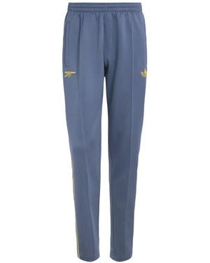 adidas Logo-Embroidered Side-Stripe Track Trousers - Blue