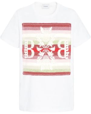 Barrie Striped Logo-Patch T-Shirt - White
