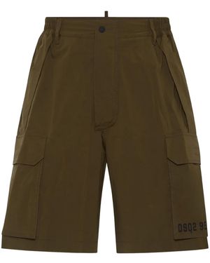 DSquared² Logo-Print Cargo Shorts - Green