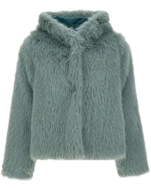 Kaos Hooded Faux-Fur Jacket - Green