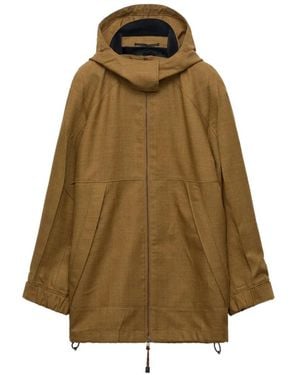 Prada Mélange Hopsack Wool Jacket - Natural