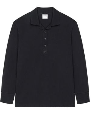 Courreges Long-Sleeve Logo-Detail Polo Shirt - Blue