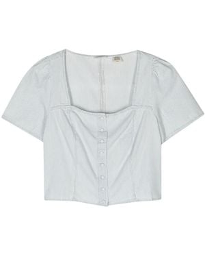 Levi's Pascale Striped Denim Blouse - White
