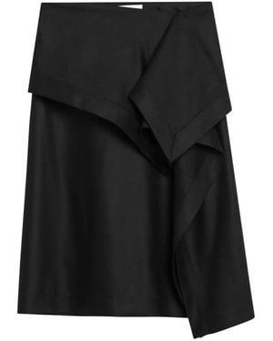 Ferragamo Layered Asymmetric Midi Skirt - Black