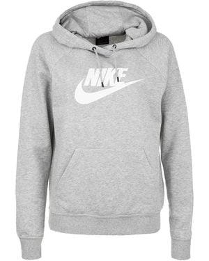Nike Logo-Print Drawstring Hoodie - Grey
