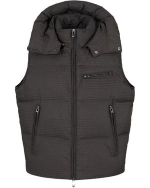 Emporio Armani Hooded Quilted Gilet - Black