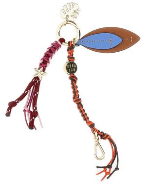 CUBA LAB Woven Beaded Keyring - White