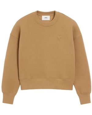 Ami Paris Sweater Met Logo - Naturel