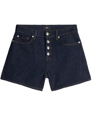 7 For All Mankind Pantalones vaqueros cortos Kori con botones - Azul