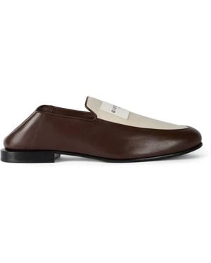 Givenchy Label Loafer Aus Glänzendem Leder Und Canvas - Braun