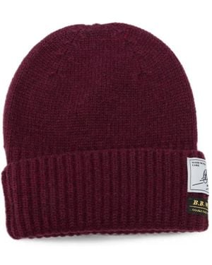 B.B. Wallace Gerippte Beanie - Rot