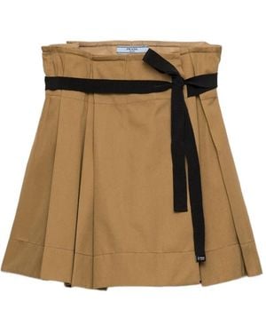 Prada Gabardine Miniskirt - Natural