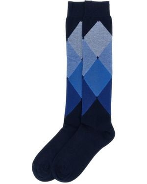 Ballantyne Diamond-Patterned Stocking - Blue