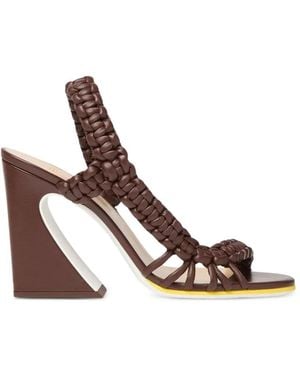 Fendi Arco Sandalen Mit Flechtdetail - Braun