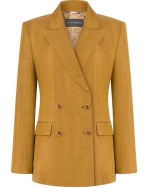 Alberta Ferretti Blazer con doble botonadura - Amarillo
