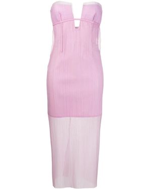Krizia Vestido palabra de honor con aberturas - Rosa