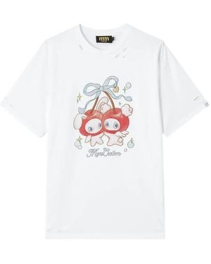Mini Cream Graphic-Print T-Shirt - White