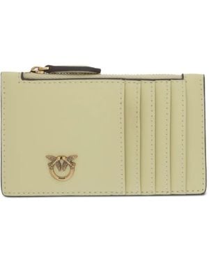 Pinko Porte-Cartes Zippé À Logo - Natural