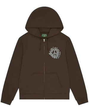 DENIM TEARS University Zip-Up Hoodie - Brown